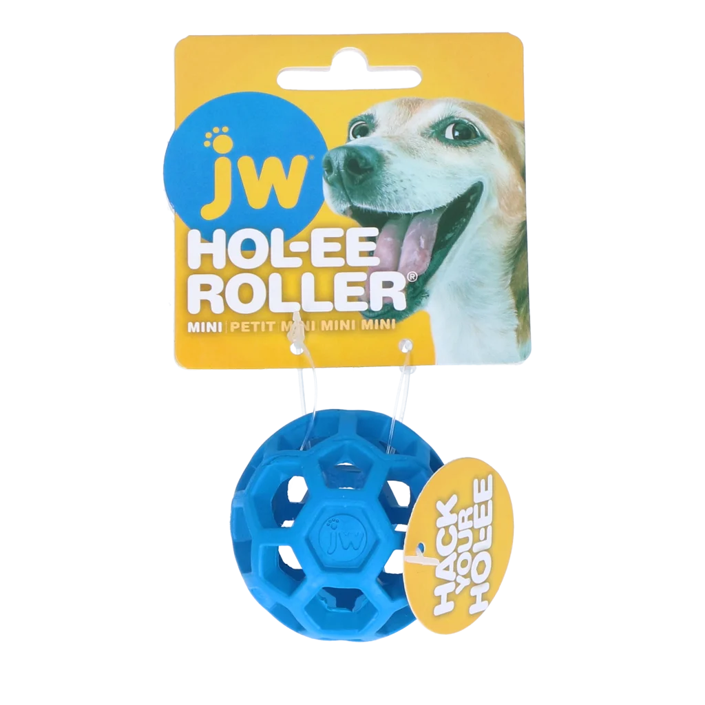 JWHO003B.png Hundeball aus Naturkautschuk für Leckerlis, 5 cm, Blau – JW Hol-ee Roller – Bild 1