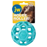 Hundeball aus Naturkautschuk für Leckerlis, 9 cm, Hellblau – JW Hol-ee Roller Small