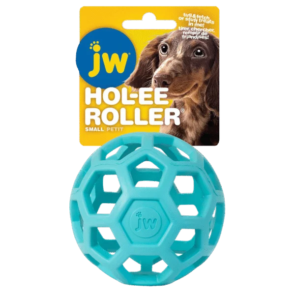 Hundeball aus Naturkautschuk für Leckerlis, 9 cm, Hellblau – JW Hol-ee Roller Small