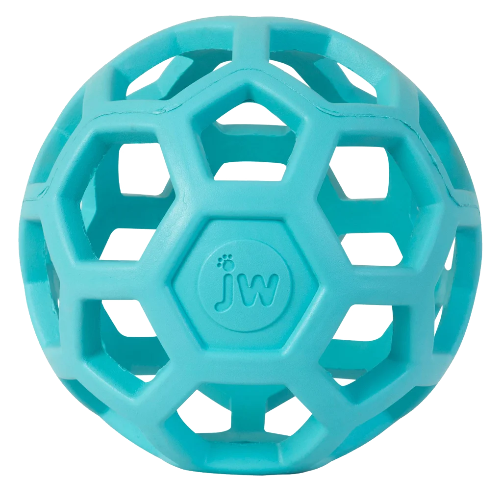 Hundeball aus Naturkautschuk für Leckerlis, 9 cm, Hellblau – JW Hol-ee Roller Small – Bild 2