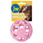 Hundeball aus Naturkautschuk für Snacks, 9 cm, Rosa – JW Hol-ee Roller Small