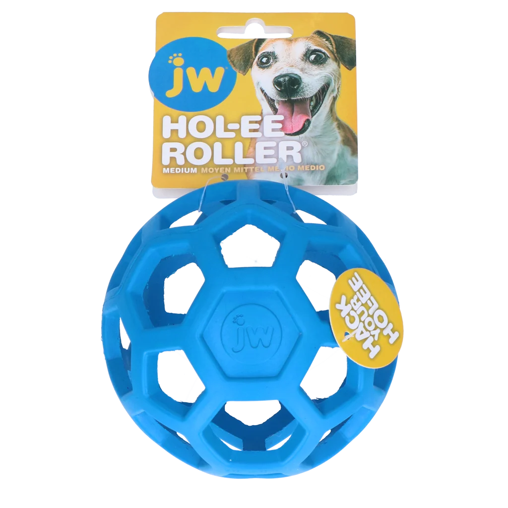 JWHO005B.png Hundeball aus Naturkautschuk für Snacks, 11,5 cm, Blau – JW Hol-ee Roller – Bild 1