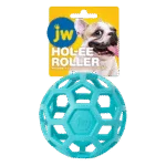 Hundeball aus Naturkautschuk für Leckerlis, 11,5 cm, Hellblau – JW Hol-ee Roller