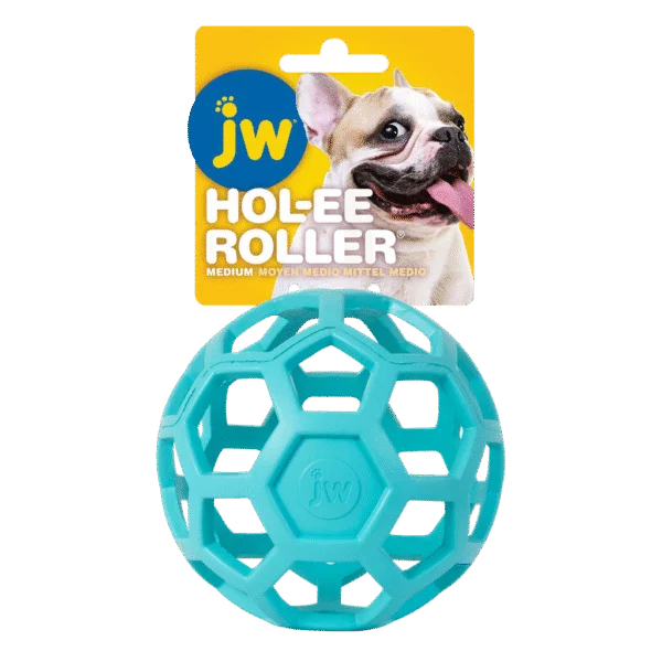 Hundeball aus Naturkautschuk für Leckerlis, 11,5 cm, Hellblau – JW Hol-ee Roller