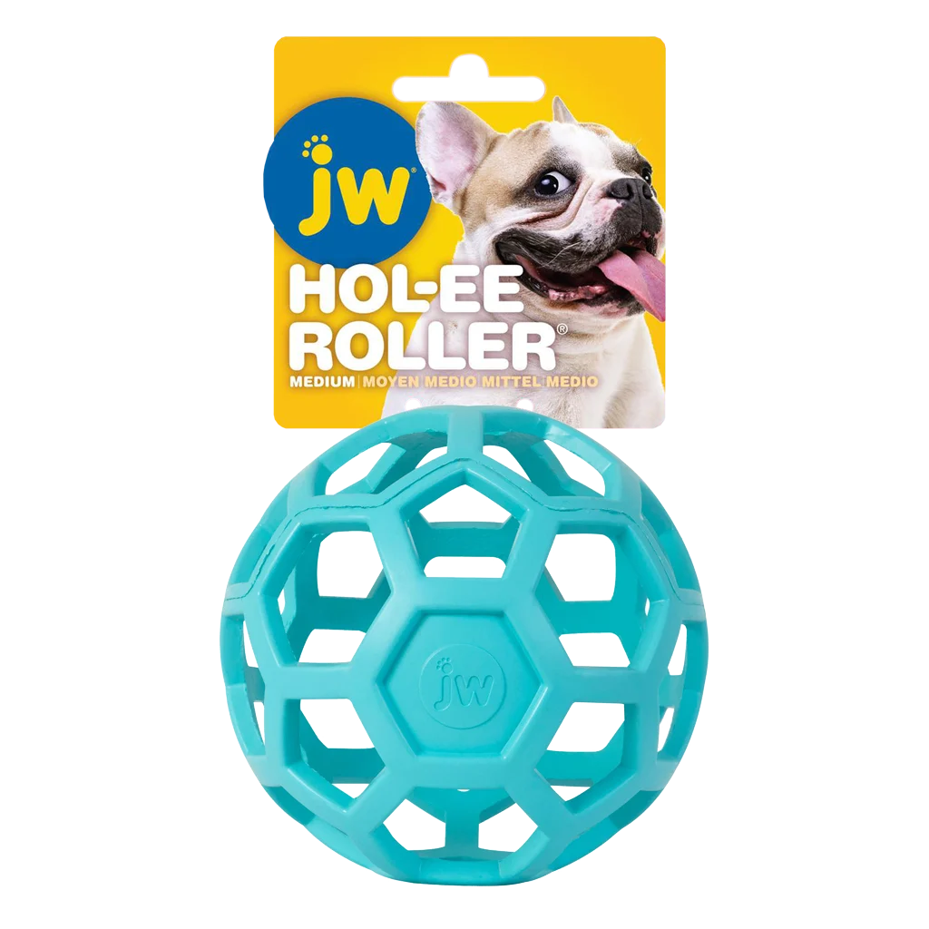 JWHO005C.png Hundeball aus Naturkautschuk für Leckerlis, 11,5 cm, Hellblau – JW Hol-ee Roller – Bild 1