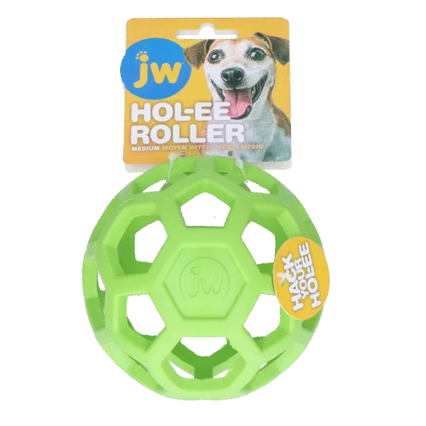 Hundeball aus Naturkautschuk für Leckerlis, 11,5 cm, Grün – JW Hol-ee Roller