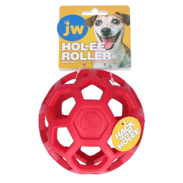 Hundeball aus Naturkautschuk für Leckerli, 11,5 cm, Rot – JW Hol-ee Roller