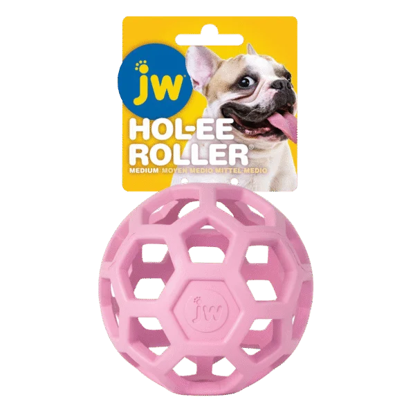 Hundeball aus Naturkautschuk für Leckerlis, 11,5 cm, Rosa – JW Hol-ee Roller
