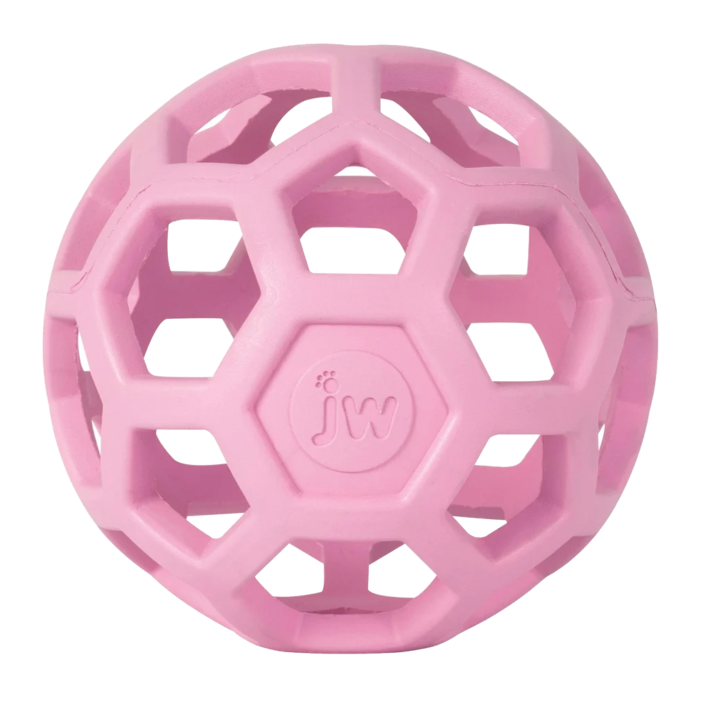Hundeball aus Naturkautschuk für Leckerlis, 11,5 cm, Rosa – JW Hol-ee Roller – Bild 2