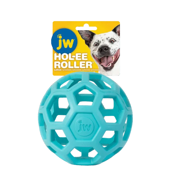 Hundeball aus Naturkautschuk für Leckerlis, 15 cm, Hellblau – JW Hol-ee Roller