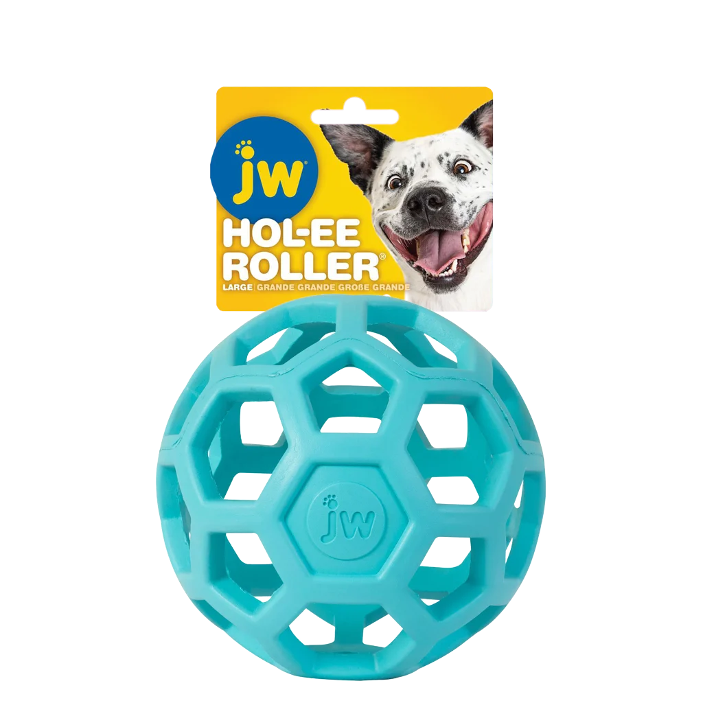 JWHO006C.png Hundeball aus Naturkautschuk für Leckerlis, 15 cm, Hellblau – JW Hol-ee Roller – Bild 1