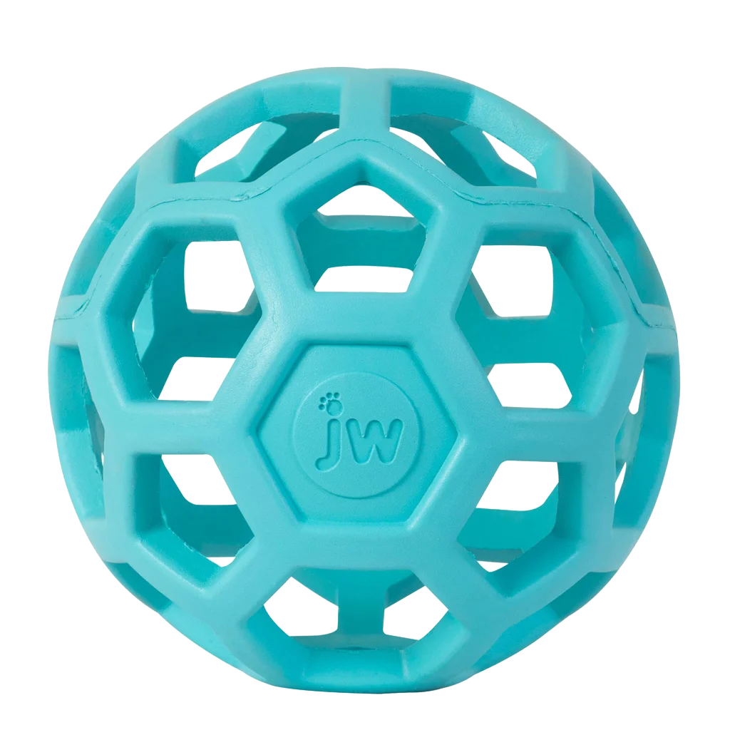 Hundeball aus Naturkautschuk für Leckerlis, 15 cm, Hellblau – JW Hol-ee Roller – Bild 2
