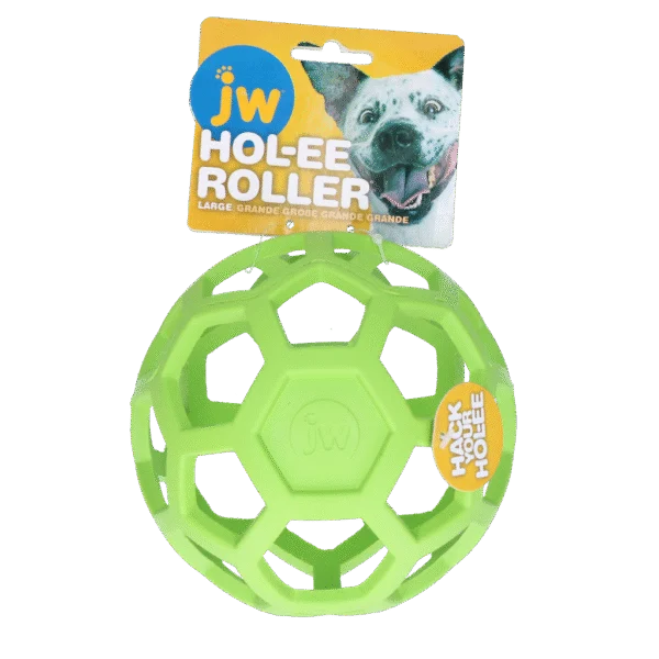 Hundeball aus Naturkautschuk für Leckerlis, 15 cm, Grün – JW Hol-ee Roller