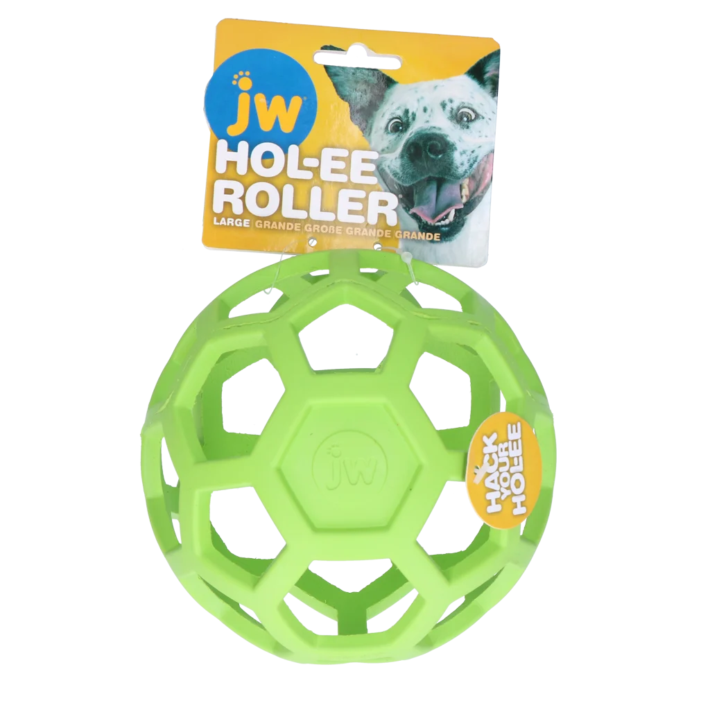 Hundeball aus Naturkautschuk für Leckerlis, 15 cm, Grün – JW Hol-ee Roller – Bild 1