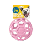 Hundeball aus Naturkautschuk für Leckerlis, 15 cm, Pink – JW Hol-ee Roller