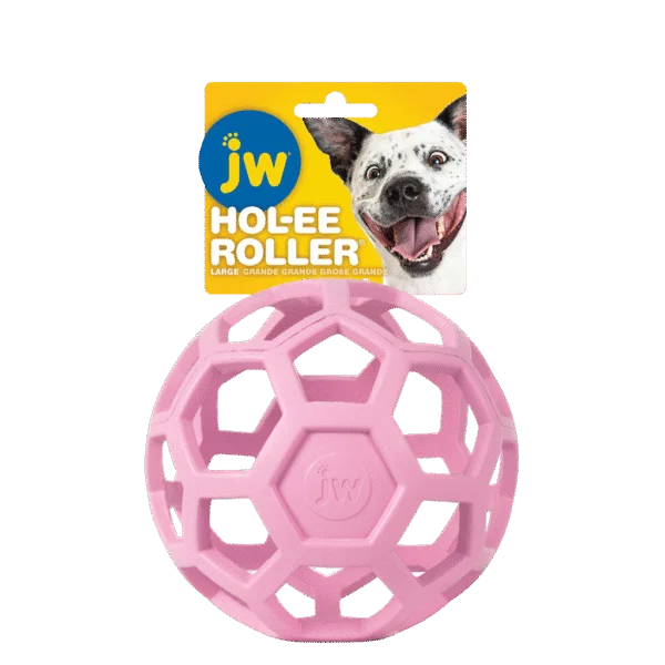 Hundeball aus Naturkautschuk für Leckerlis, 15 cm, Pink – JW Hol-ee Roller