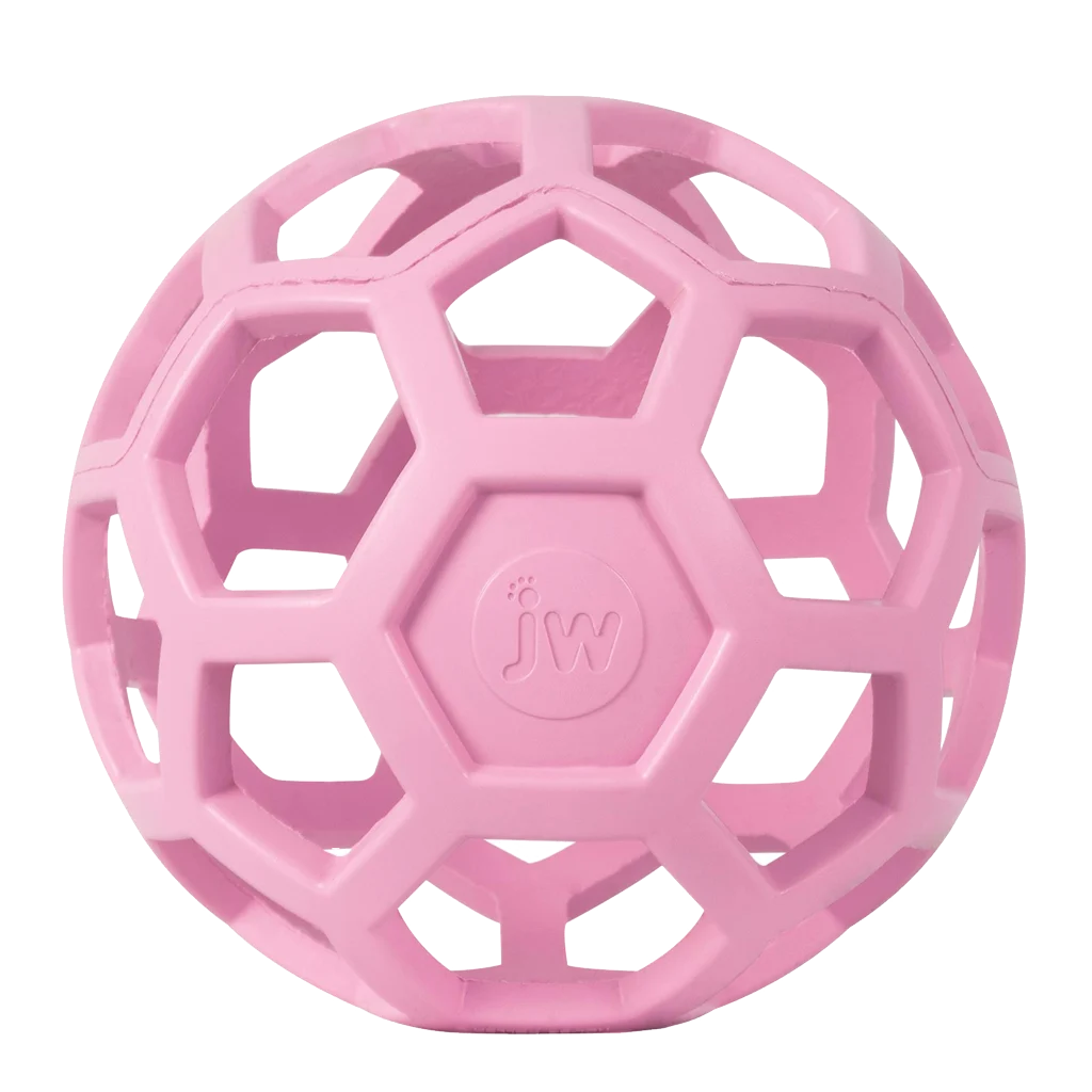 Hundeball aus Naturkautschuk für Leckerlis, 15 cm, Pink – JW Hol-ee Roller – Bild 2