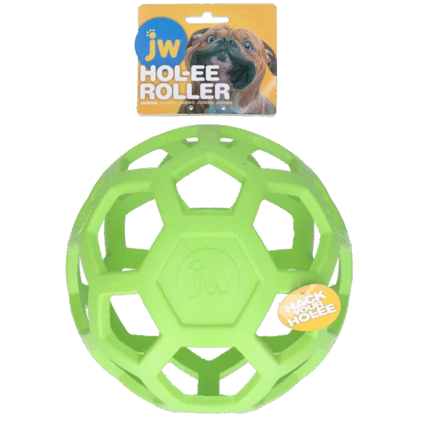Hundeball aus Naturkautschuk für Leckerlis Jumbo, 19 cm, Grün – JW Hol-ee Roller