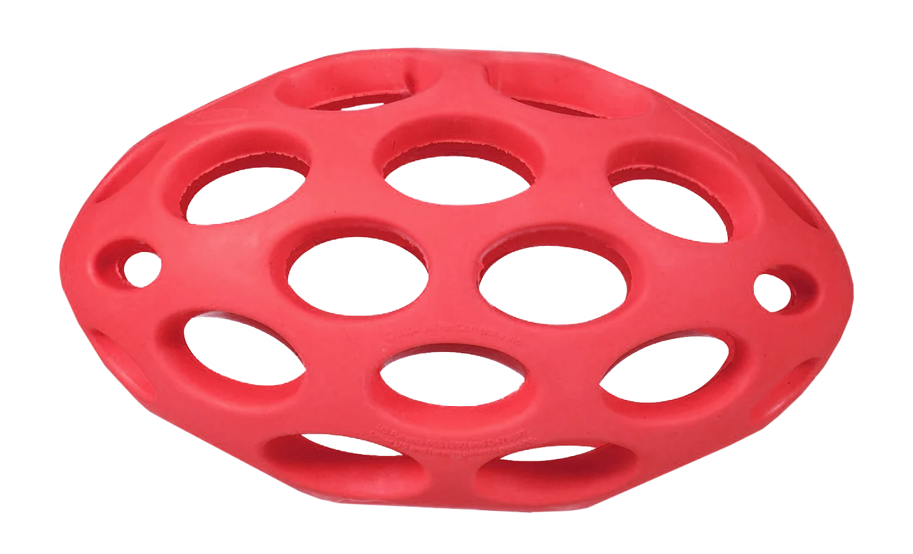 Hundefußball aus Gummi für Leckerlis Medium, ca. 14,5 x 8,5 cm – JW Hol-ee Football – Bild 2