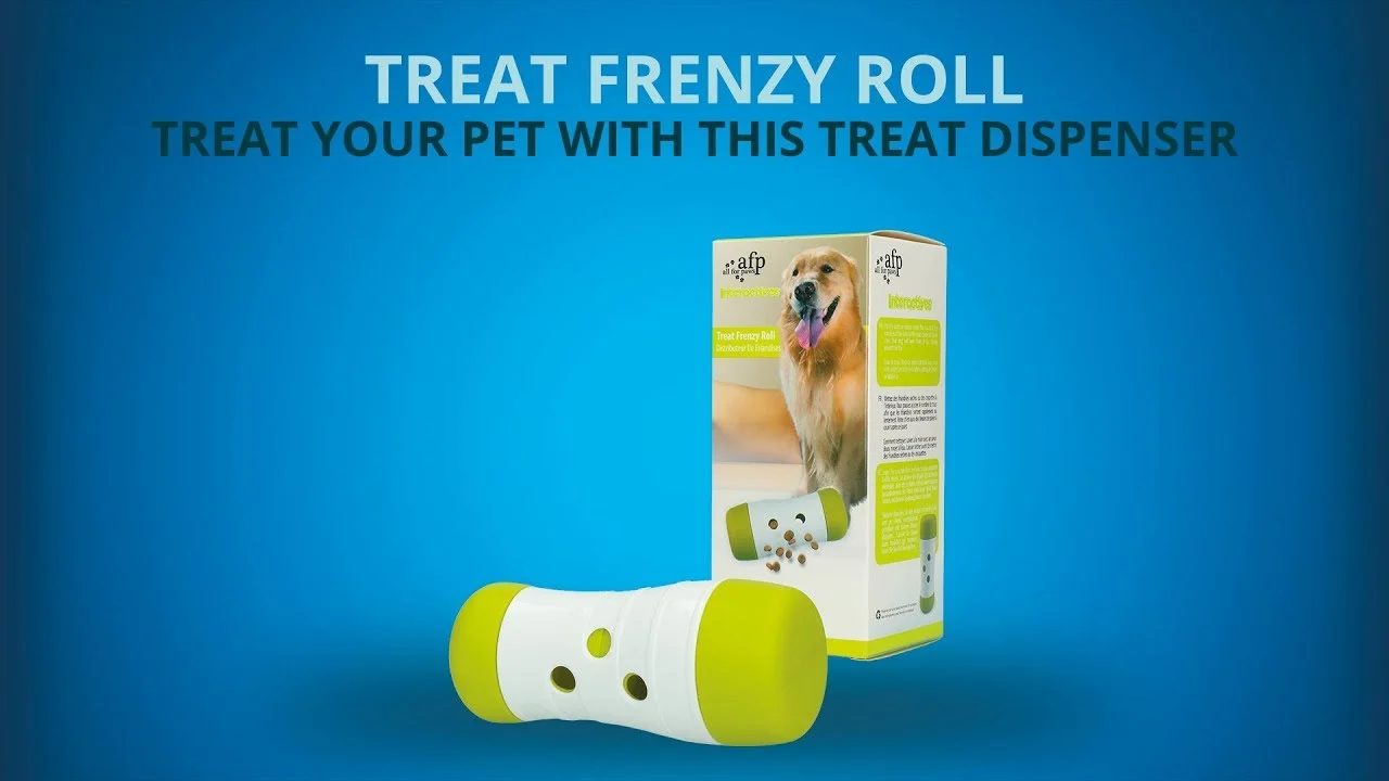 Futterspender für Hunde mit einstellbarer Ausgabe, 15,5 x ø 6 cm – AFP Interactives - Treat Frenzy Roll – Bild 6