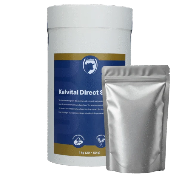 Ergänzungsfuttermittel für Kälber mit Ballaststoffen und Elektrolyten, 20 x 50 g – Excellent Kalvital Direct Stop