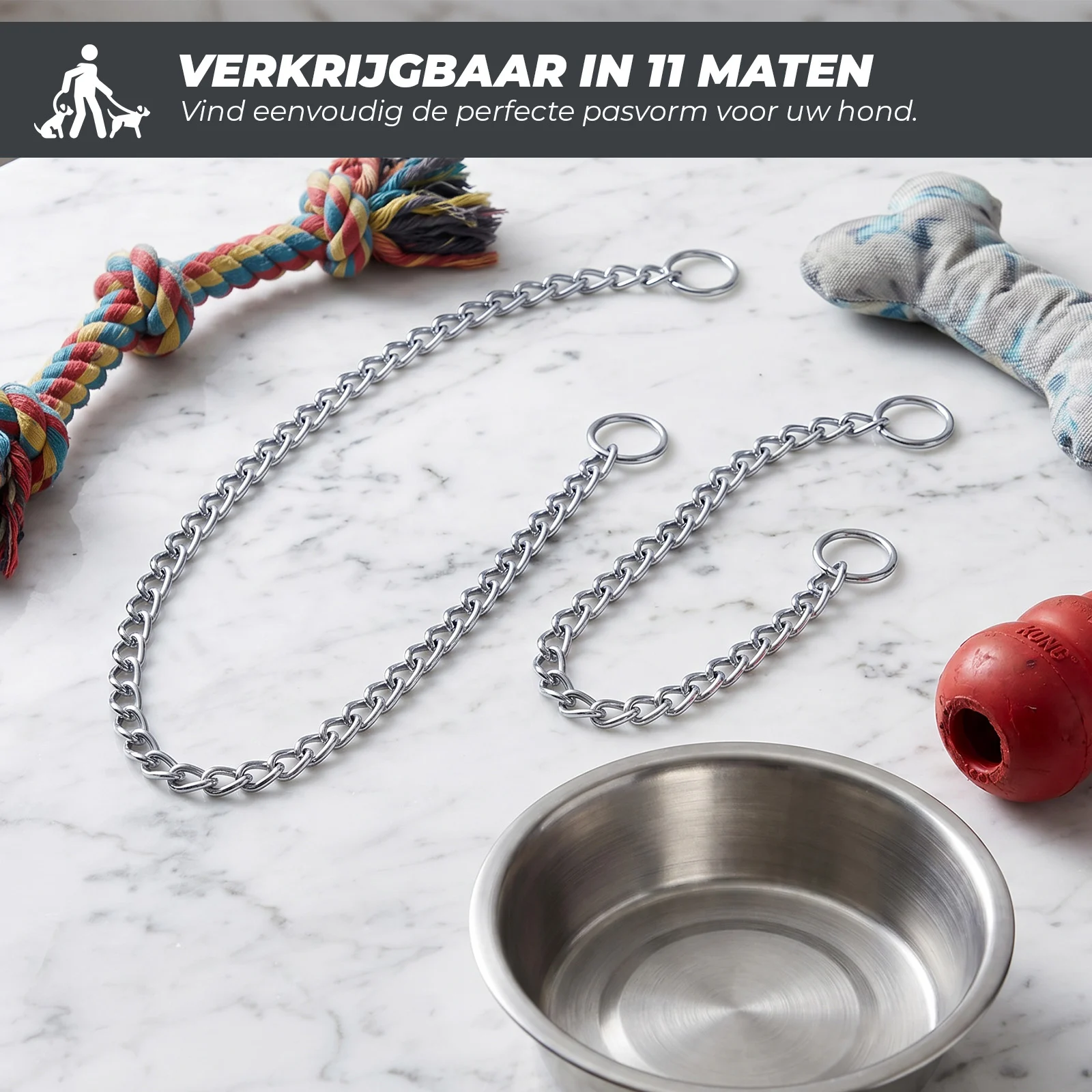 Korrektionskette für Hunde, verchromt, 55 cm x 3 mm – Hofman Animal Care – Bild 4