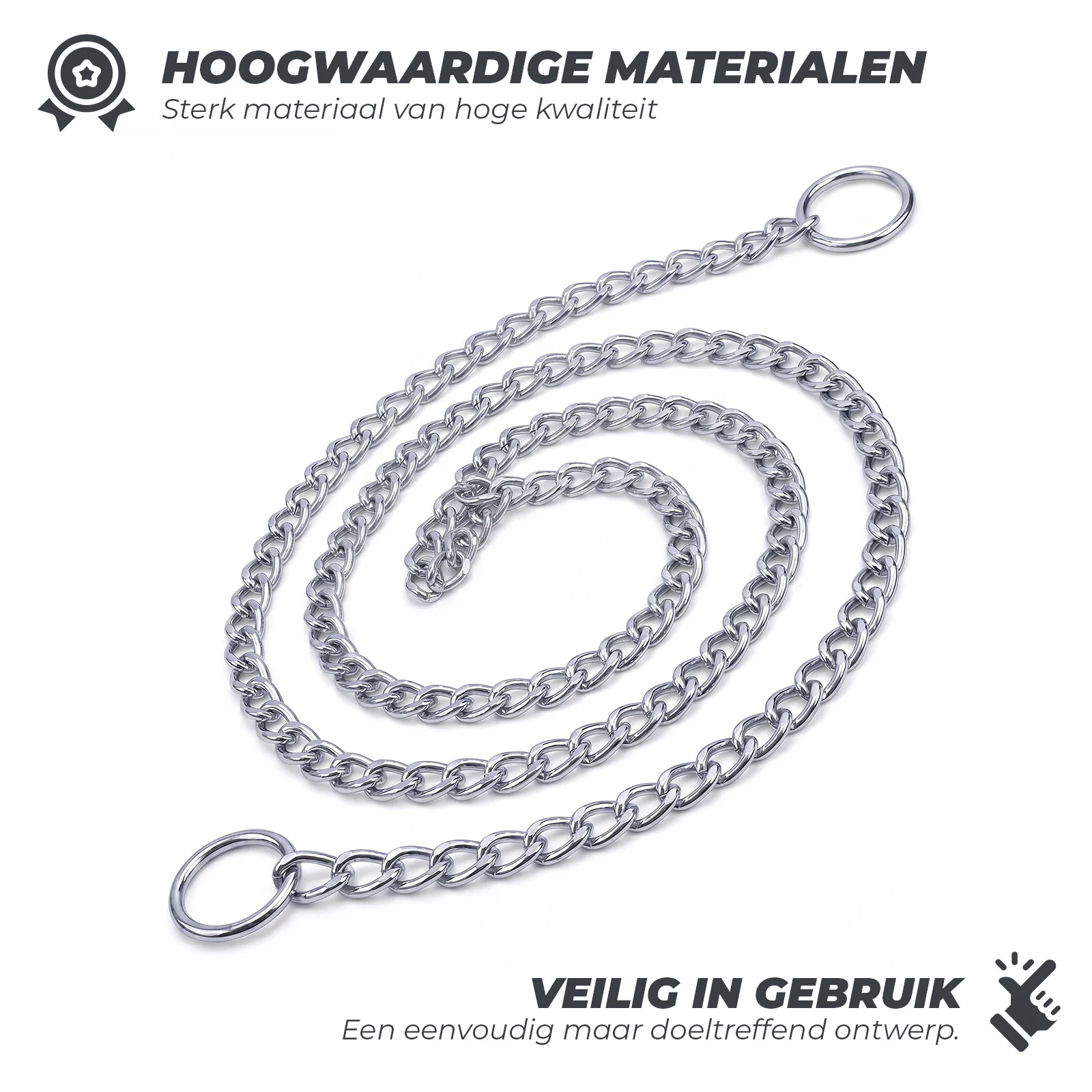 Korrektionskette für Hunde, verchromt, 55 cm x 3 mm – Hofman Animal Care – Bild 5