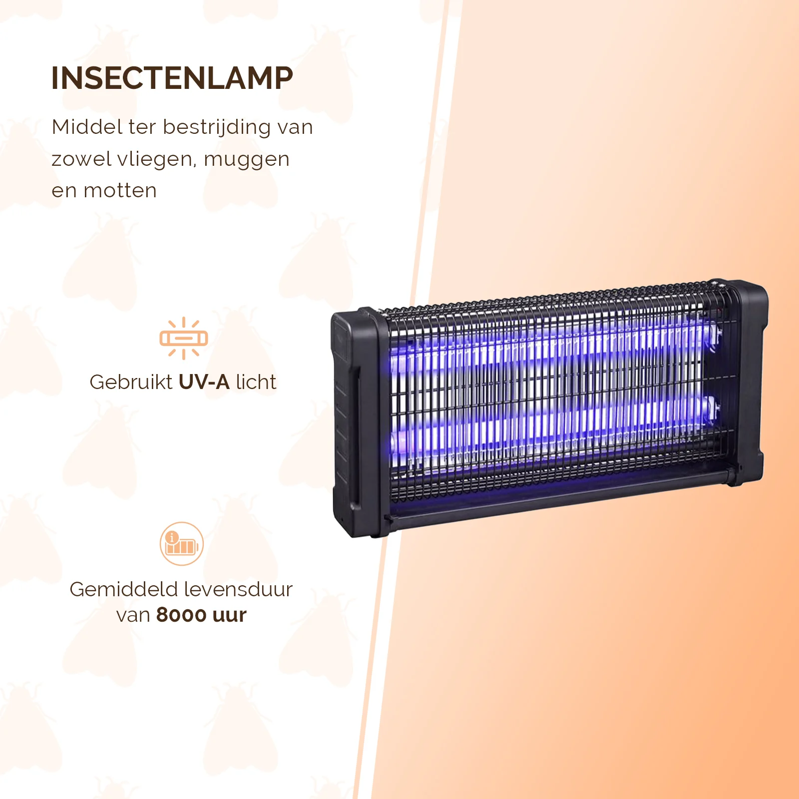 Insektenlampe mit UV-A und Elektrogitter, 2 x 15 W – Knock Pest Insect Killer – Bild 2