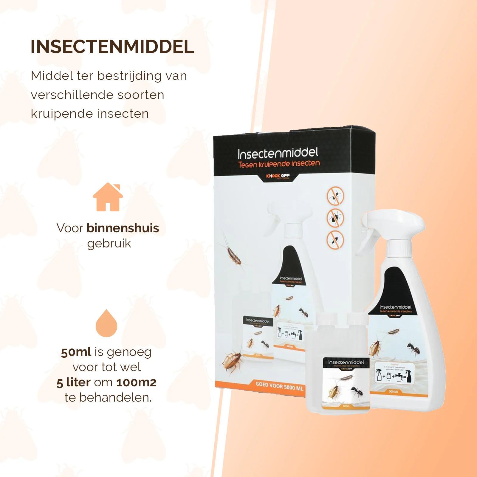 Insektizid gegen kriechende Insekten im Innenbereich, für 5 l mit Sprühflasche – Knock Pest – Bild 2