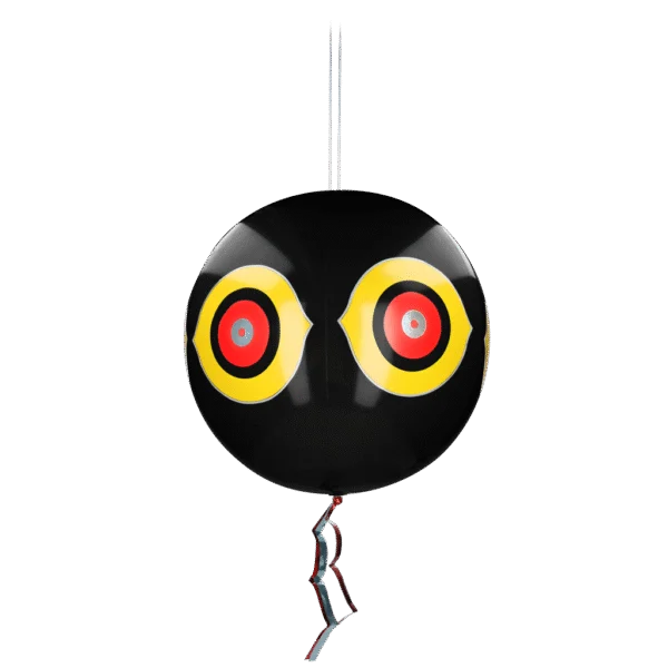 Schreckballon für Vögel mit Aufhängeschnur, Schwarz, Ø 40 cm – Knock Pest