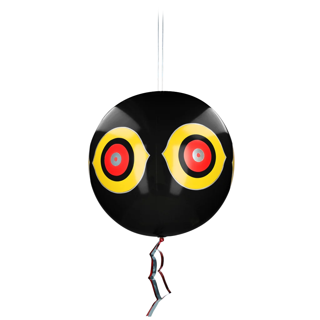 Schreckballon für Vögel mit Aufhängeschnur, Schwarz, Ø 40 cm – Knock Pest – Bild 1
