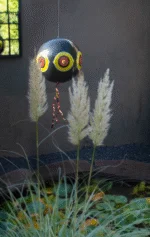Schreckballon für Vögel mit Aufhängeschnur, Schwarz, Ø 40 cm – Knock Pest – Bild 2