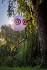 Vogelschreckballon mit Aufhängeschnur, Weiß, Ø 40 cm – Knock Pest – Bild 4