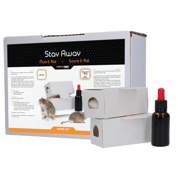 Duftset gegen Mäuse und Ratten, 30 ml Flüssigkeit und 2 Boxen – Knock Pest Stay Away Muis Home Set