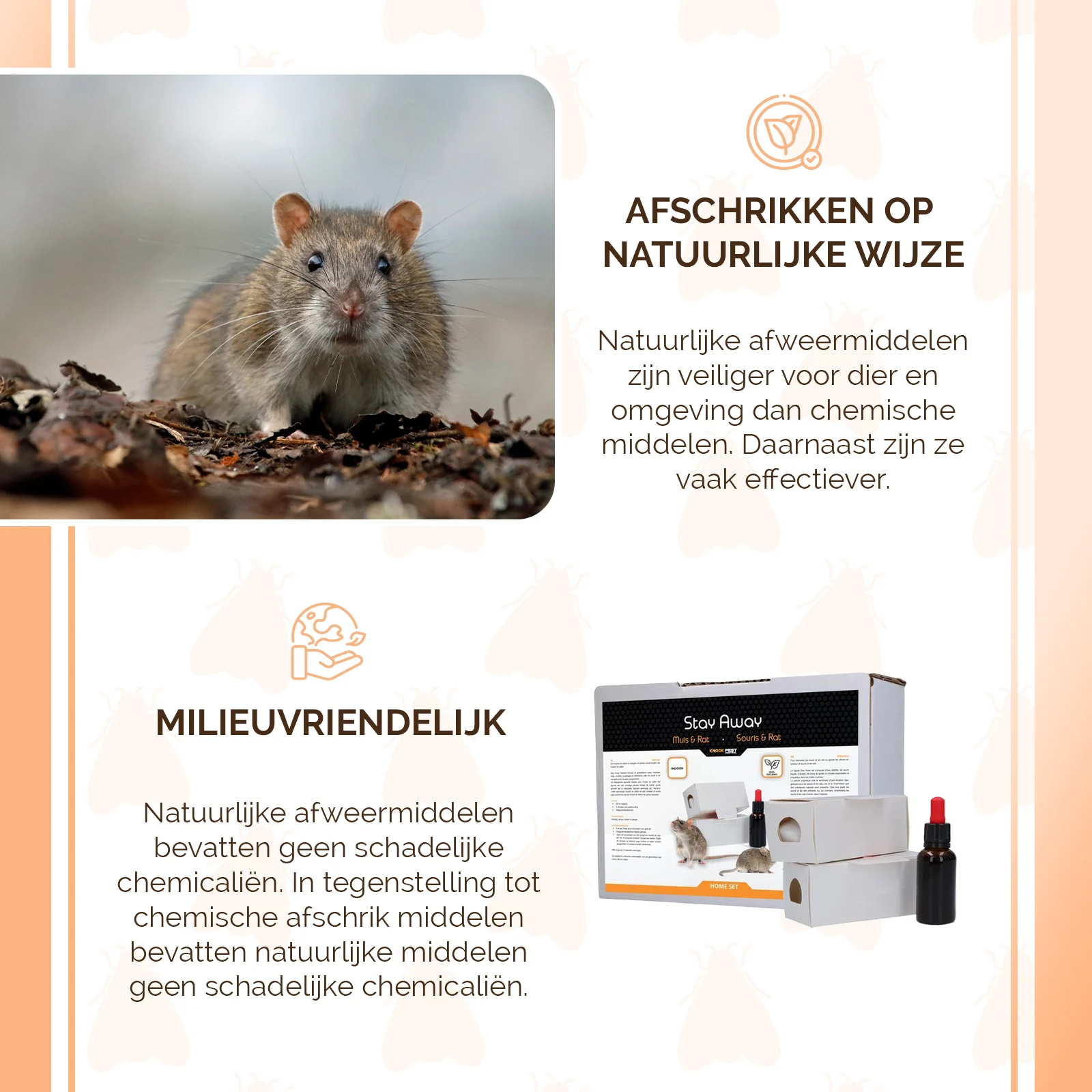 Duftset gegen Mäuse und Ratten, 30 ml Flüssigkeit und 2 Boxen – Knock Pest Stay Away Muis Home Set – Bild 5