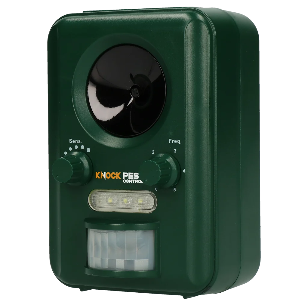 Tiervertreiber mit Solarenergie, Bewegungsmelder und Blitzlicht – Knock Pest Solar Animal Repeller – Bild 1