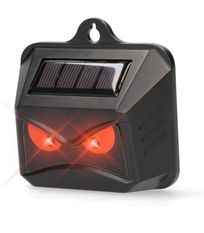 Wildtiervertreiber mit roten LEDs und Solarenergie, 2 Stück – Knock Pest Wild Solar