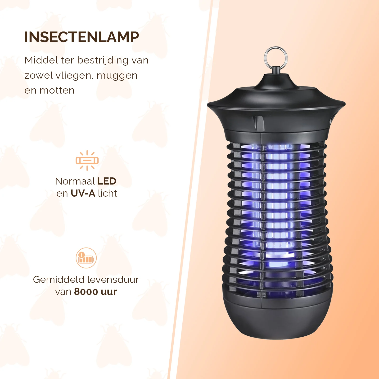 Insektenlampe mit UV-A und Elektrogitter, 18 W – Knock Pest Insect Killer – Bild 2