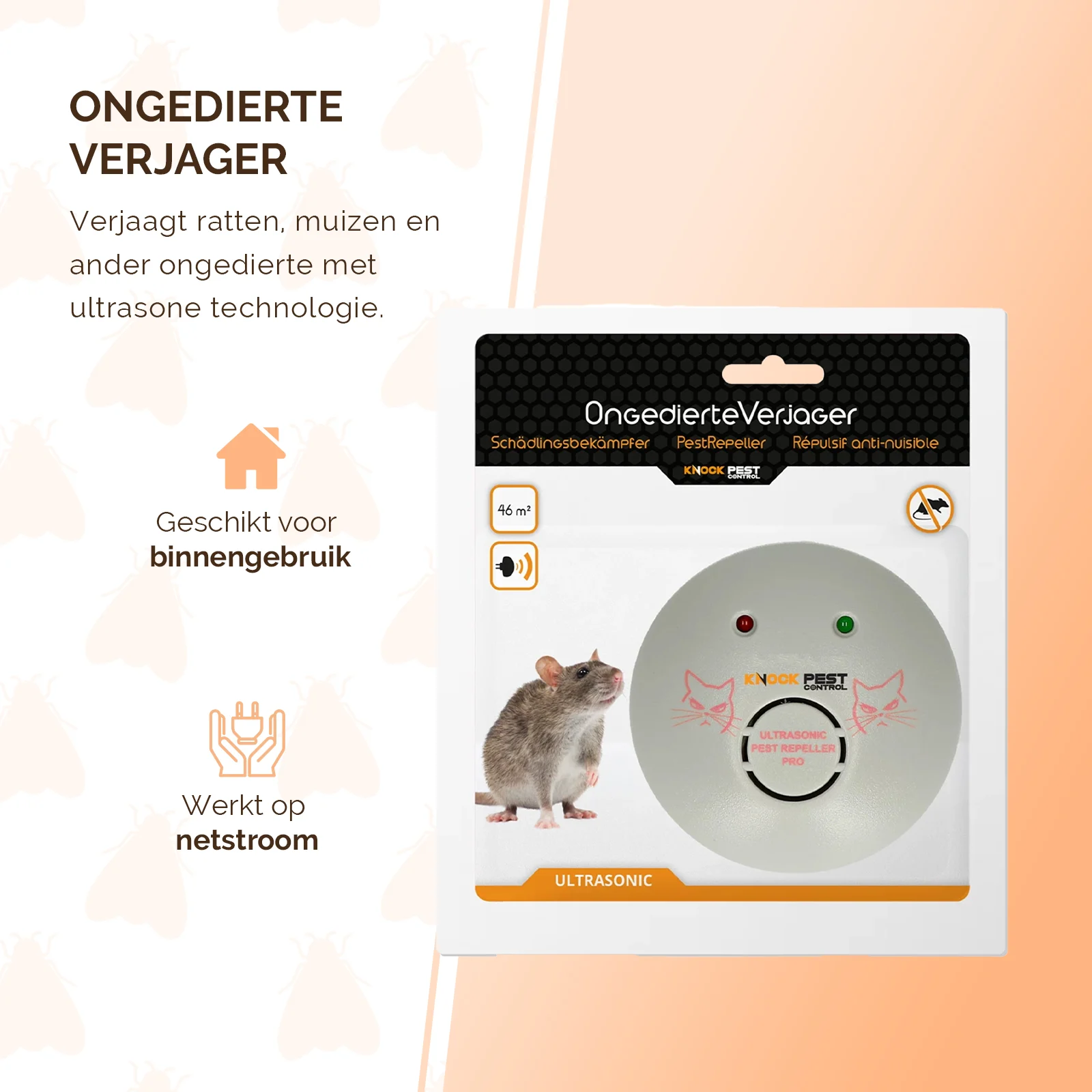 Ultraschall Schädlingsvertreiber für die Steckdose, bis zu 46 m² – Knock Pest Ultrasonic Pest Repeller Home – Bild 5