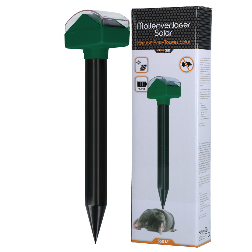 Mollenverjager op Zonne energie met Geluidsgolven – Knock Pest Solar Maulwurfvertreiber mit Solarenergie und Schallwellen – Knock Pest Solar