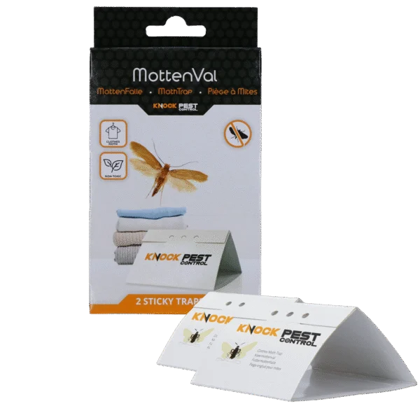 Kleidermottenfalle mit Pheromon, 2 Klebefallen – Knock Pest Delta