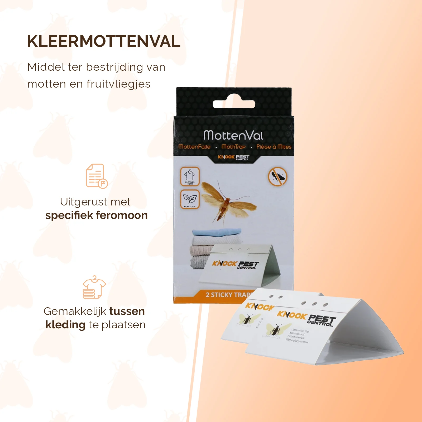 Kleidermottenfalle mit Pheromon, 2 Klebefallen – Knock Pest Delta – Bild 4