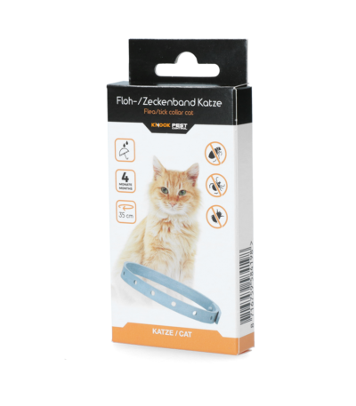 Zeckenhalsband für Katzen gegen Flöhe, 33 cm, Deutsch und Englisch – Knock Pest