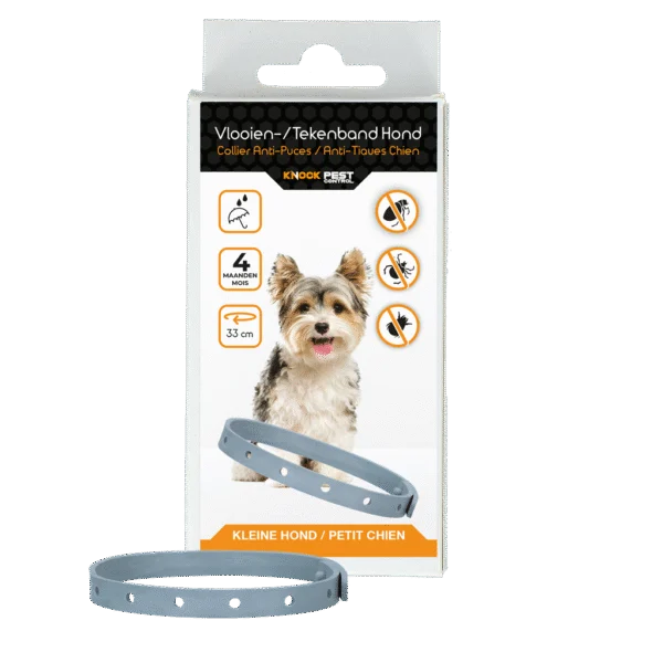 Zeckenhalsband für Hunde gegen Flöhe, 33 cm, Niederländisch und Französisch – Knock Pest