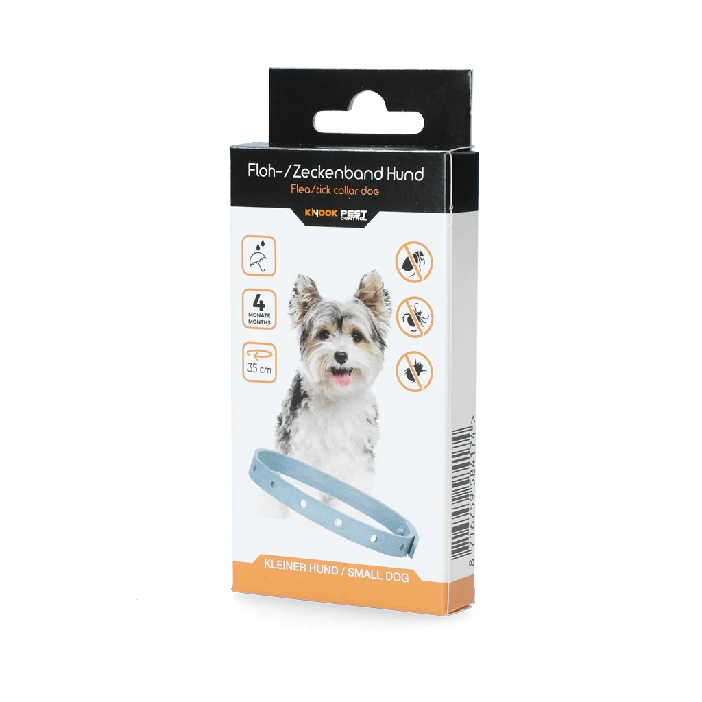 KNOC00116F.png Zeckenhalsband für Hunde gegen Flöhe, 33 cm, Deutsch und Englisch – Knock Pest – Bild 1