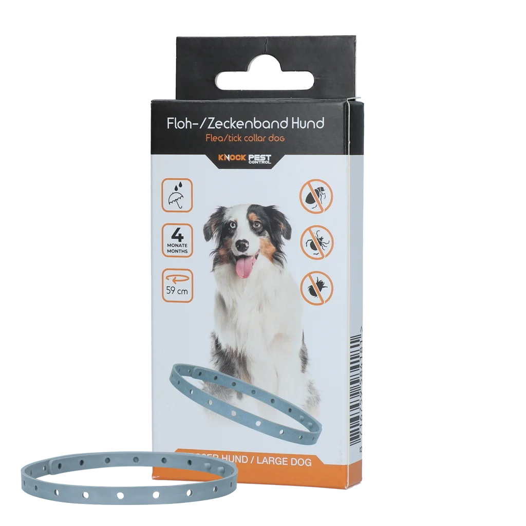 KNOC00116GE.png Zeckenhalsband für Hunde gegen Flöhe, 59 cm, Deutsch und Englisch – Knock Pest – Bild 1