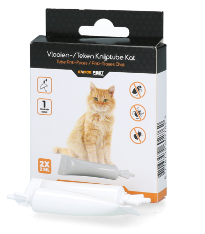 Flohpipette für Katzen gegen Zecken, 2 x 2 ml, Deutsch und Englisch – Knock Pest