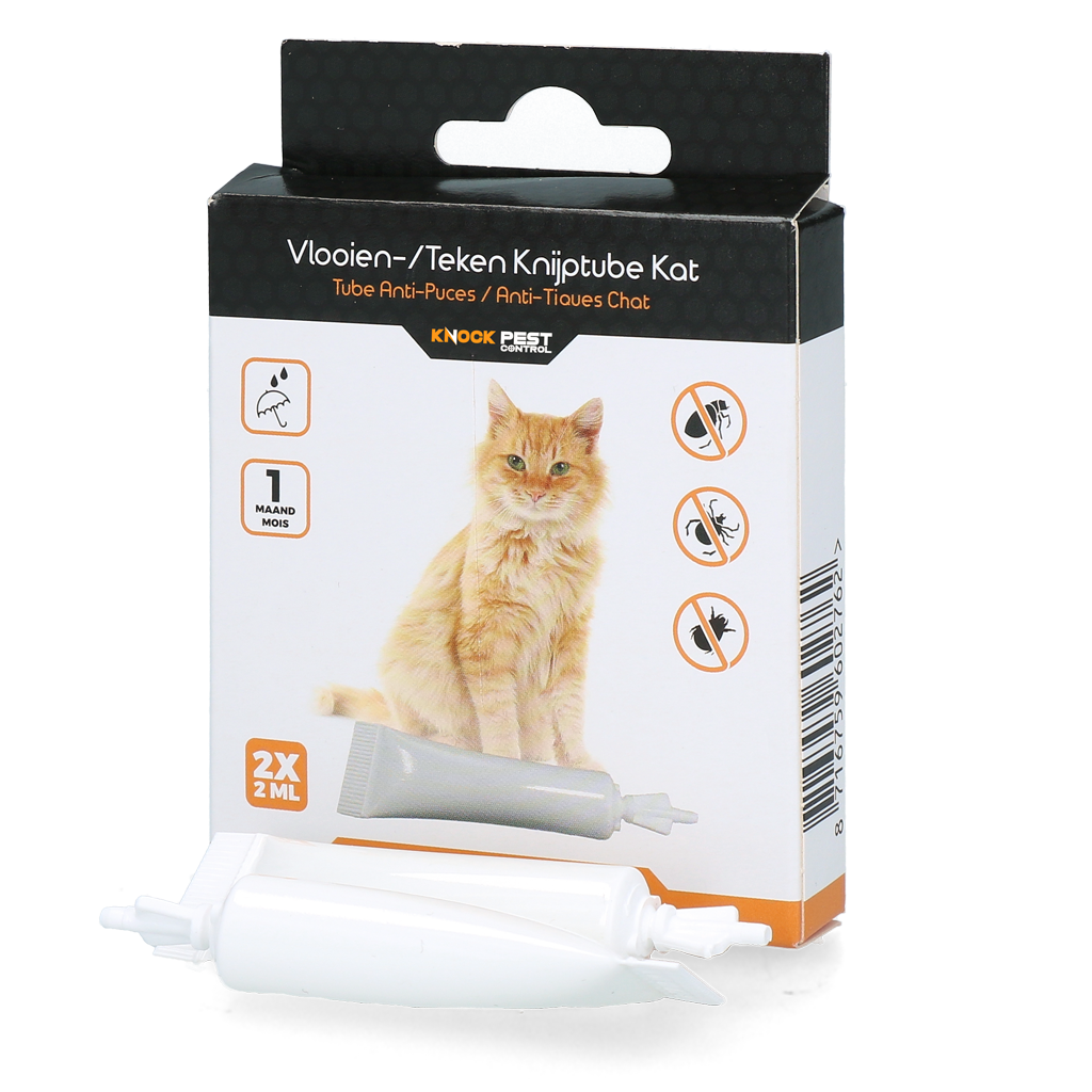 Vlooienpipet voor Katten tegen Teken, 2 x 2 ml, Duits en Engels – Knock Pest Flohpipette für Katzen gegen Zecken, 2 x 2 ml, Deutsch und Englisch – Knock Pest
