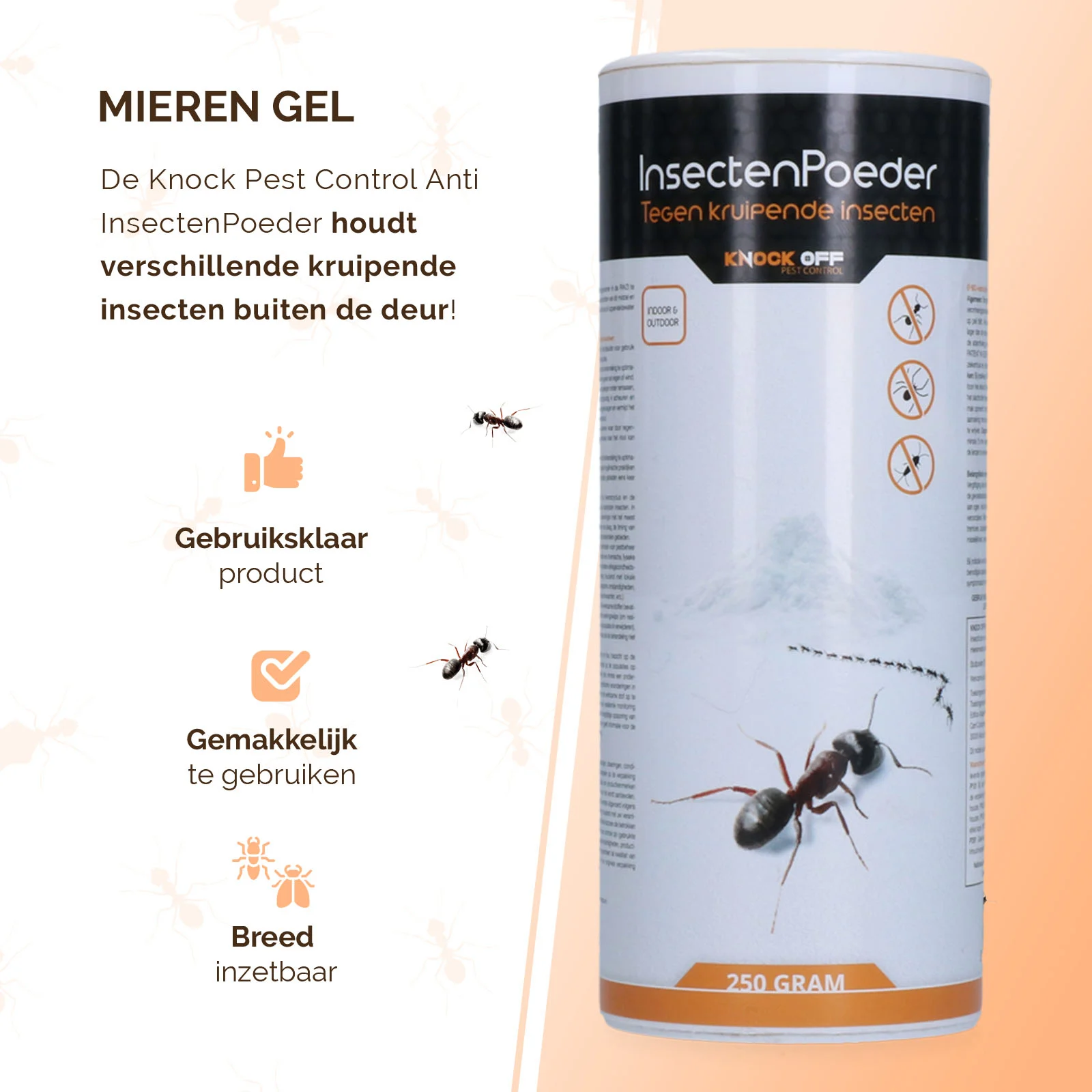 Ameisenpulver für den Außenbereich und gegen krabbelnde Insekten in Innenräumen, 250 g – Knock Pest – Bild 4