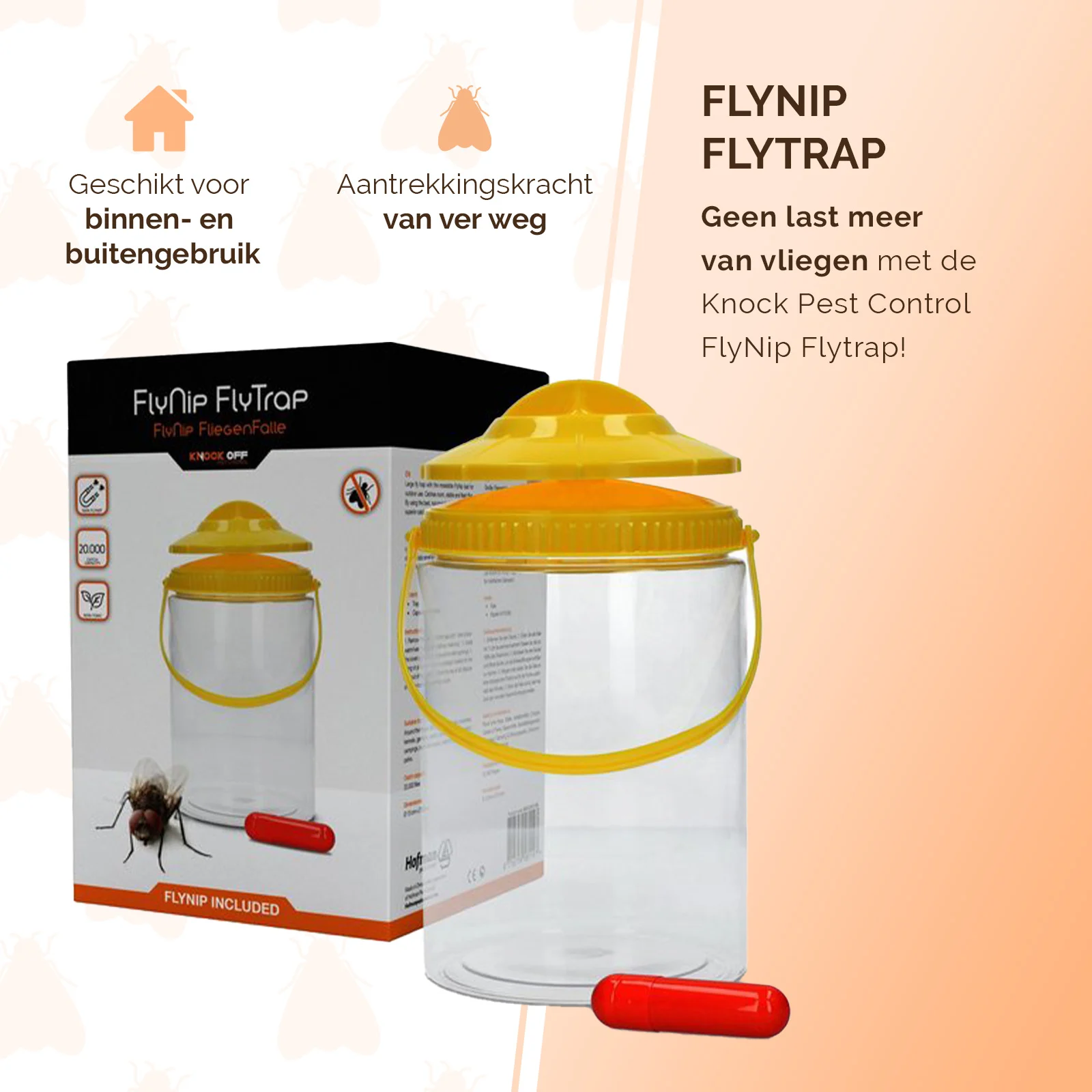 Fliegenfalle mit Lockstoff für den Außenbereich, 2 l – Knock Pest FlyNip – Bild 2